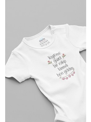 Overoz Teyzeme Güzel Bir Rakip Lazımdı Ben Geldim Baskılı Bebek Body Zıbın 5908-TEYZE