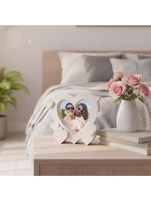 Olafigo Estetik Kalp Fotoğraf Çerçevesi - Modern Masaüstü Dekoratif Resim Çerçevesi