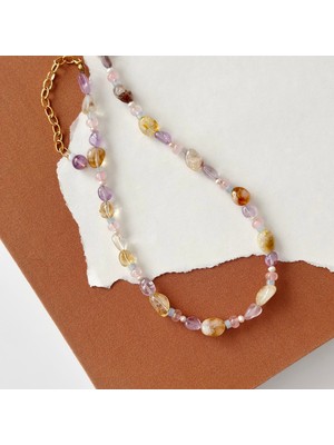 Vesce Atelier Pink Mermaid Doğaltaş Kolye