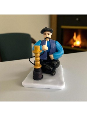 Figürart El Yapımı Nargile Biblo – Nostaljik Kahvehane Dekoru – Koleksiyonluk Figür