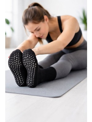 çorapdunyam 1 Çift Kaydırmaz Hac Umre Tavaf  Pilates Yoga Için Soket Model Kaymaz Taban Çorap