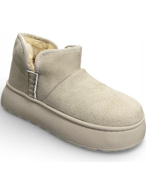 Desimod Kadın Kalın Poli Taban Içi Kürklü Süet Görünümlü Günlük Ayakkabı Bot