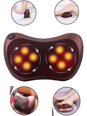 Emt Pazarlama Sonx Boyun Yoğurmalı ve Isıtmalı Çok Fonksiyonlu Masaj Yastığı-8 Toplu Sırt, Bel, Bacak Masaj Aleti