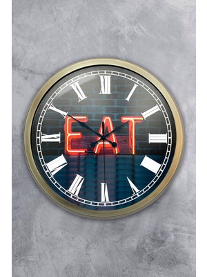 Kasva Concept 40 cm Eskitme Metal Eat Hediyelik Duvar Saati