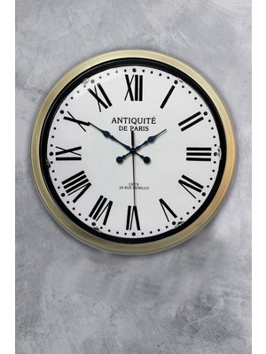 Kasva Concept 40 cm Eskitme Metal Antiquite Hediyelik Duvar Saati