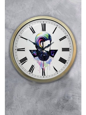 Kasva Concept 40 cm Eskitme Metal Kuaför Duvar Saati