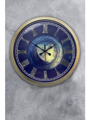 Kasva Concept 40 cm Eskitme Metal Taş Kalp Duvar Saati