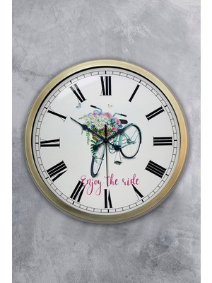 Kasva Concept 40 cm Eskitme Metal Bisiklet Hediyelik Duvar Saati