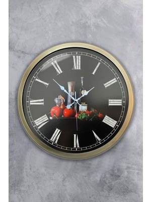 Kasva Concept Hediyelik 40 cm Eskitme Metal Mutfak Duvar Saati