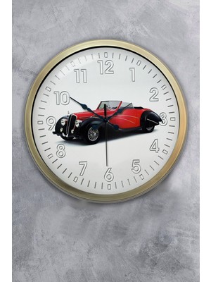 Kasva Concept 40 cm Eskitme Metal Araba Galeri Duvar Saati