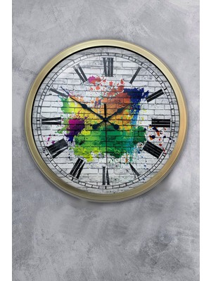 Kasva Concept Hediyelik 40 cm Eskitme Metal Royal Duvar Saati