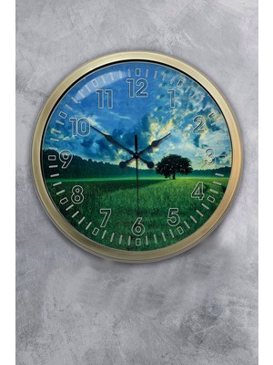 Kasva Concept 40 cm Eskitme Metal Doğal Yaşam Duvar Saati