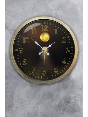 Kasva Concept Hediyelik 40 cm Eskitme Metal Gece Duvar Saati