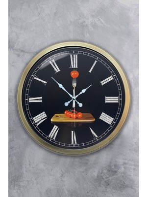 Kasva Concept Hediyelik 40 cm Eskitme Metal Kitchen Duvar Saati