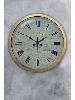 Kasva Concept 40 cm Eskitme Metal Taş Görünümlü Duvar Saati