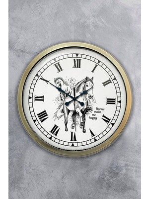 Kasva Concept 40 cm Eskitme Metal At Hediyelik Duvar Saati