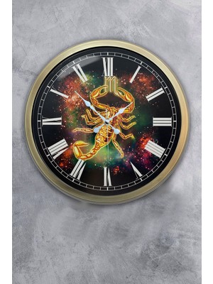 Kasva Concept 40 cm Eskitme Metal Akrep Burcu Hediyelik Duvar Saati