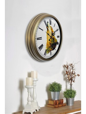 Kasva Concept 40 cm Eskitme Metal Kurt Duvar Saati