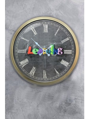 Kasva Concept Hediyelik 40 cm Eskitme Metal Ingilizce Duvar Saati