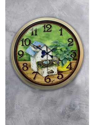 Kasva Concept Hediyelik 40 cm Eskitme Metal Masum Duvar Saati