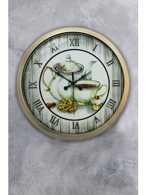 Kasva Concept Hediyelik 40 cm Eskitme Metal Mutfak Duvar Saati