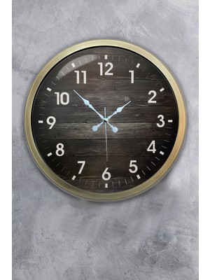 Kasva Concept 40 cm Eskitme Metal Ahşap Sayı Hediyelik Duvar Saati