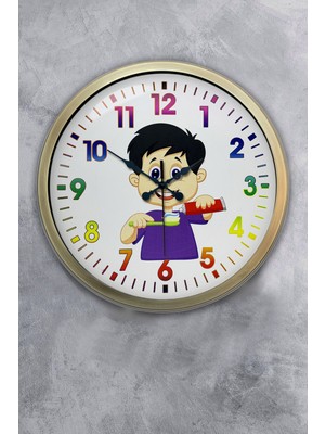 Kasva Concept 40 cm Eskitme Metal Çocuk Odası Duvar Saati