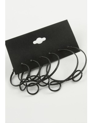 Linarx Noktalı Iç Içe Metal Halka Küpe 6 Adet