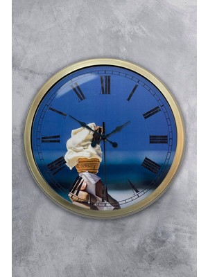 Kasva Concept Hediyelik 40 cm Eskitme Metal Dondurma Duvar Saati