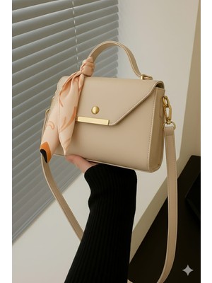 Suni Deri Fular Detaylı El & Omuz Çantası