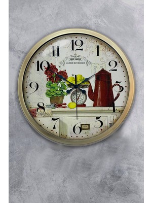 Kasva Concept 40 cm Eskitme Metal Mutfak Duvar Saati