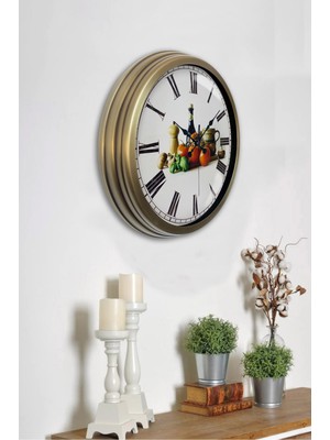 Kasva Concept 40 cm Eskitme Metal Mutfak Duvar Saati