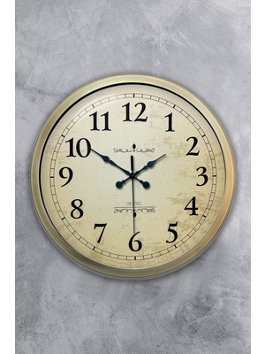 Kasva Concept Hediyelik 40 cm Eskitme Metal Klasik Duvar Saati