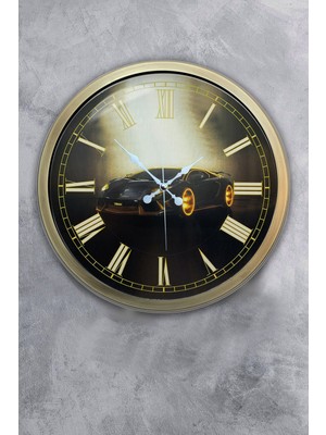 Kasva Concept 40 cm Eskitme Metal Araba Hediyelik Duvar Saati