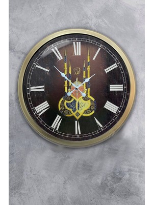 Kasva Concept 40 cm Eskitme Metal Cami Hediyelik Duvar Saati