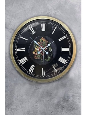 Kasva Concept Hediyelik 40 cm Eskitme Metal Mutfak Duvar Saati