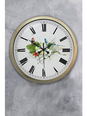 Kasva Concept Hediyelik 40 cm Eskitme Metal Dekoratif Duvar Saati