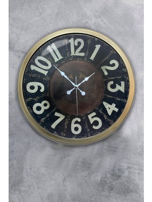 Kasva Concept Hediyelik 40 cm Eskitme Metal Retro Duvar Saati