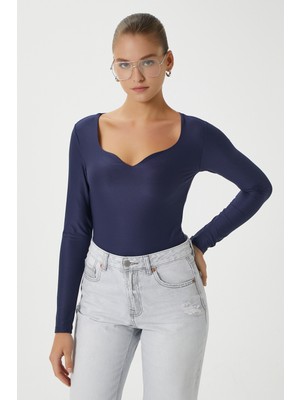 Ritnice Kadın Sahra Lacivert Poliamid Şık Bluz