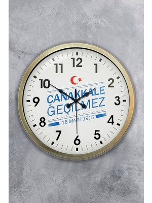 Kasva Concept 40 cm Eskitme Metal Çanakkale Hediyelik Duvar Saati