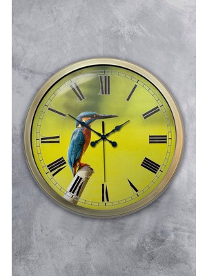 Kasva Concept 40 cm Eskitme Metal Kuşlu Duvar Saati