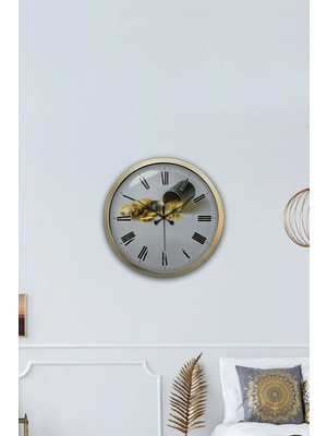 Kasva Concept Hediyelik 40 cm Eskitme Metal Mutfak Duvar Saati