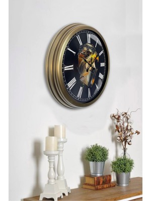 Kasva Concept 40 cm Eskitme Metal Kartal Hediyelik Duvar Saati