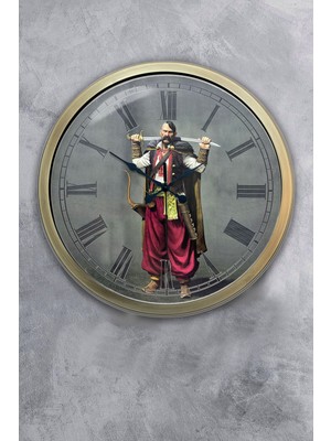 Kasva Concept 40 cm Eskitme Metal Yeniçeri Osmanlı Duvar Saati