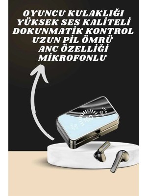 No 35 Moda Aynalı Bluetooth Kulaklık ve 7 Kordonlu Akıllı Saat Dijital Göstergeli Uzun Pil Ömrü