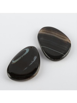 Linarx Özel Kesim Doğaltaş Plaka Akik Kolye Ucu