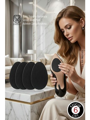 Transformacion Premium Kauçuk Ayakkabı Kaydırmazı - Lüks Topuklu Koruyucu & Sessiz Adım Pedi 6 Çift 722724