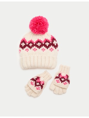 Marks & Spencer 2’li Desenli Şapka ve Eldiven Seti (3–13 Yaş)