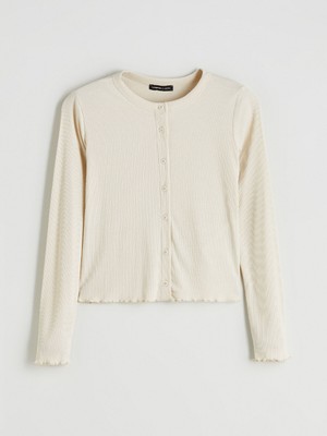 Lc Waikiki Yeni Sezon Bisiklet Yaka Fitilli Crop Kadın Hırka