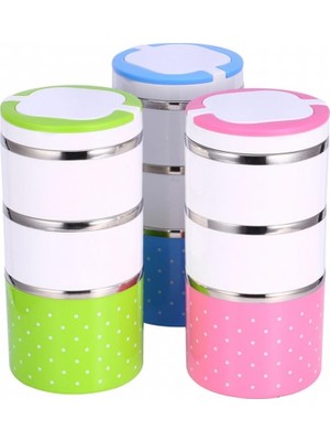 Practika Yemek Termosu 3lü Tutacaklı Sefer Tası - Hiper 3 Katlı Yemek Termos